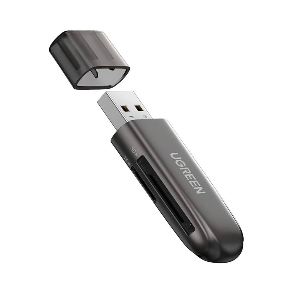 Đầu đọc thẻ USB 3.0 Ugreen 10911 CM406 hỗ trợ SD/TF, tốc độ 5Gbps, Plug and Play