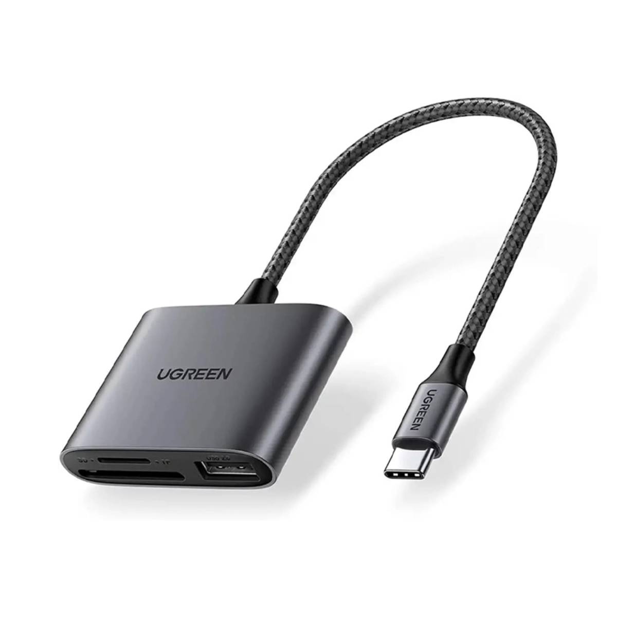 Đầu đọc thẻ SD/TF kèm OTG chuẩn USB 3.1 Type-C Ugreen 80798 vỏ nhôm cao cấp