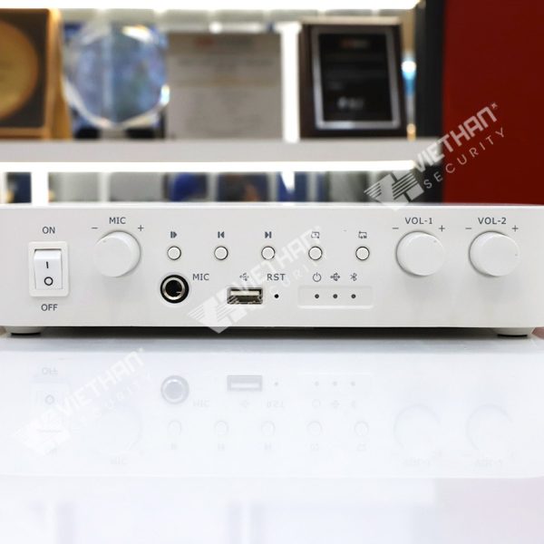 Bộ khuếch đại âm thanh Hikvision DS-QAE1A80G1-VB 80W 2-Zone, 1 cổng RJ45, Bluetooth