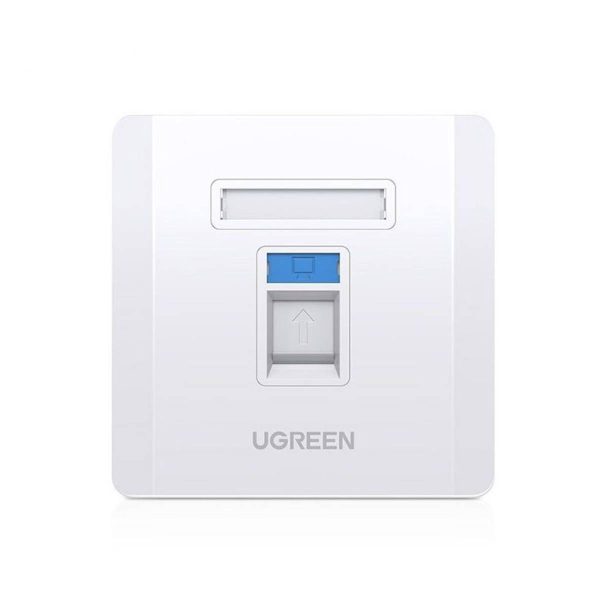 Mặt nạ âm tường RJ45/ RJ11 1 cổng Ugreen 80180 chính hãng cao cấp
