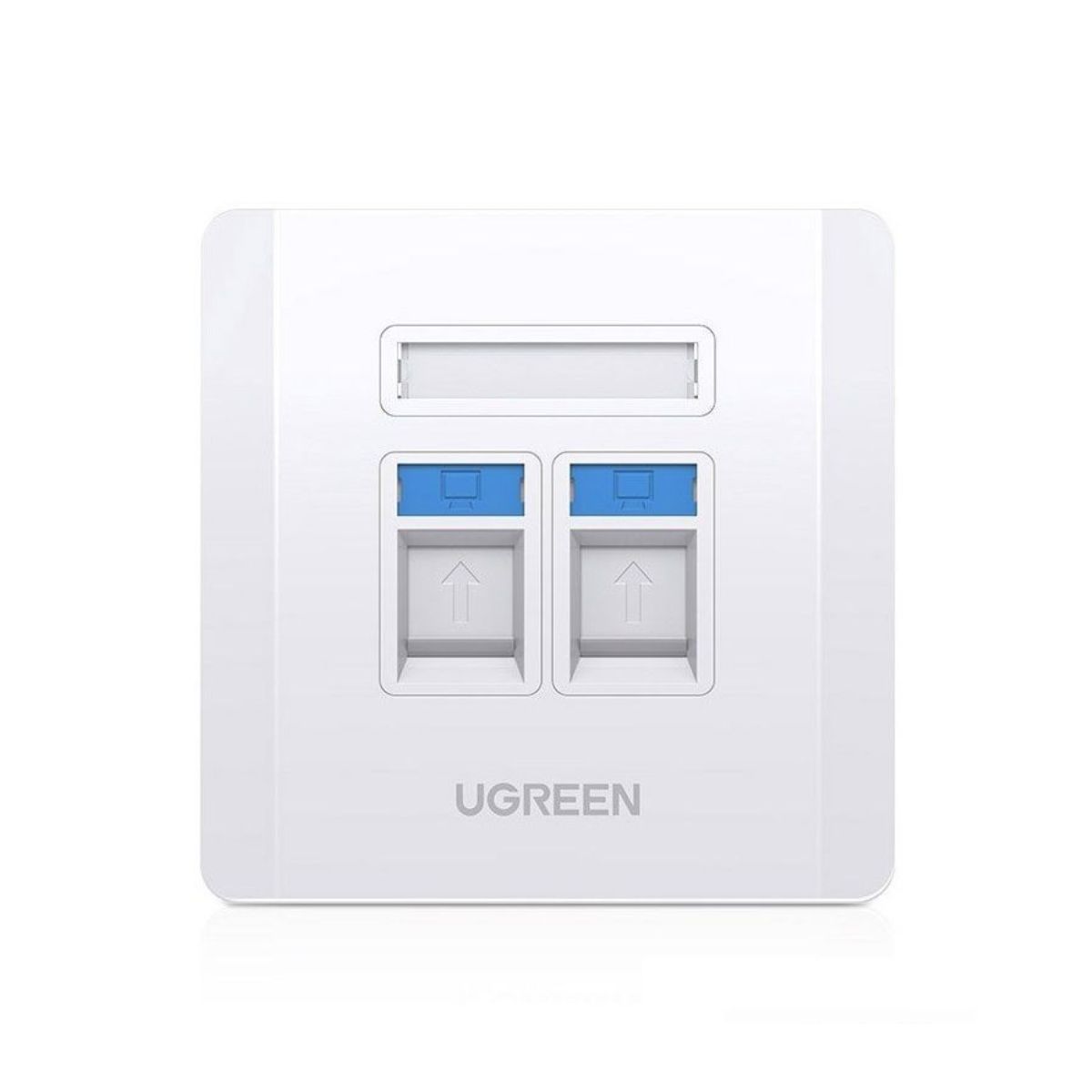 Mặt nạ âm tường RJ45/ RJ11 2 cổng Ugreen 80182 chính hãng cao cấp