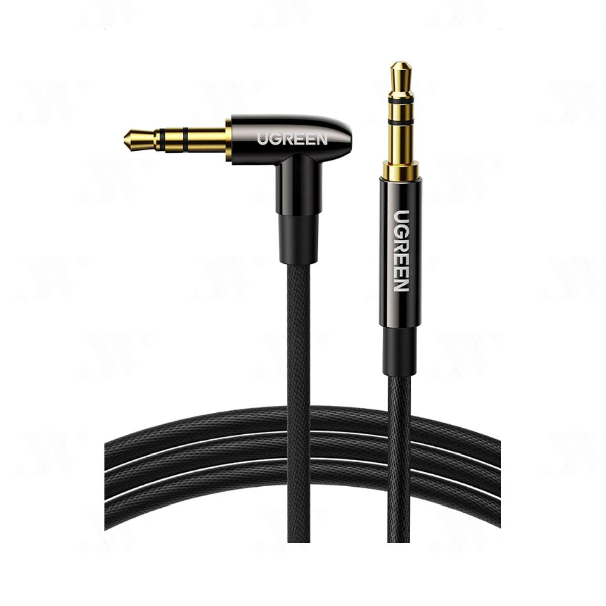 Cáp âm thanh góc 3.5mm thẳng Ugreen 0.5m (Đen) 40183
