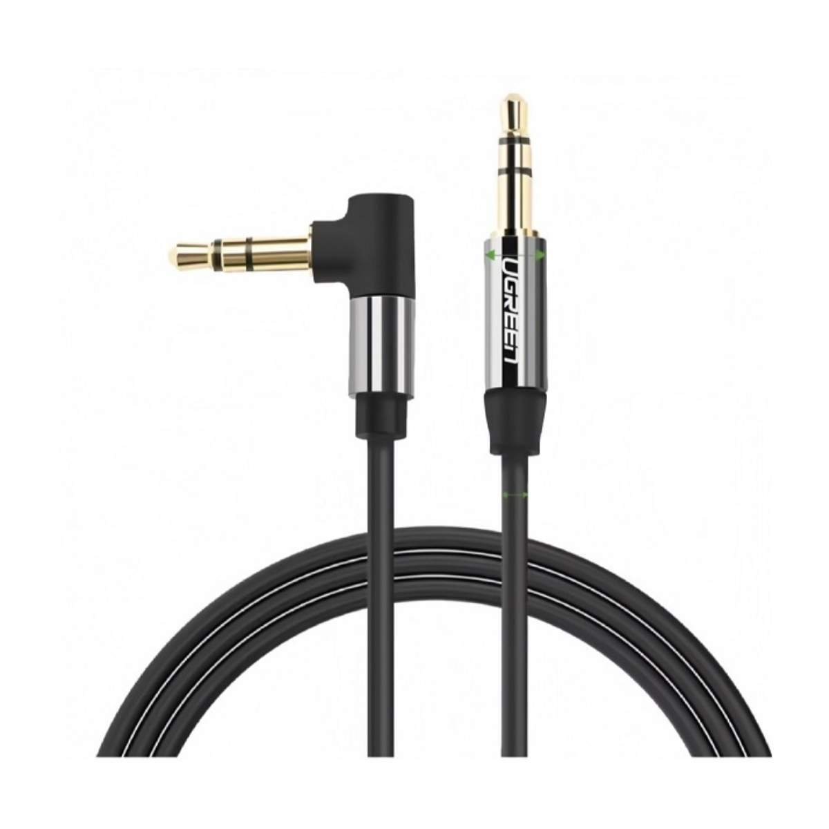 Cáp âm thanh góc 3.5mm thẳng Ugreen 2m (Đen) 40186