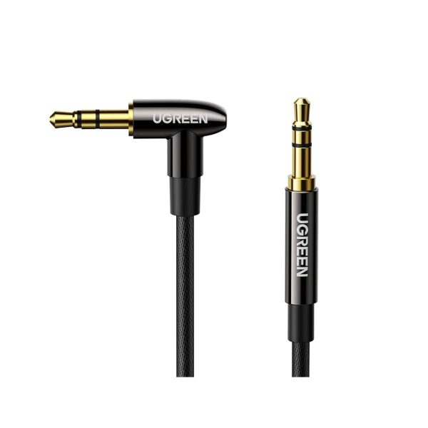 Cáp âm thanh góc 3.5mm thẳng Ugreen 3m (Đen) 40187