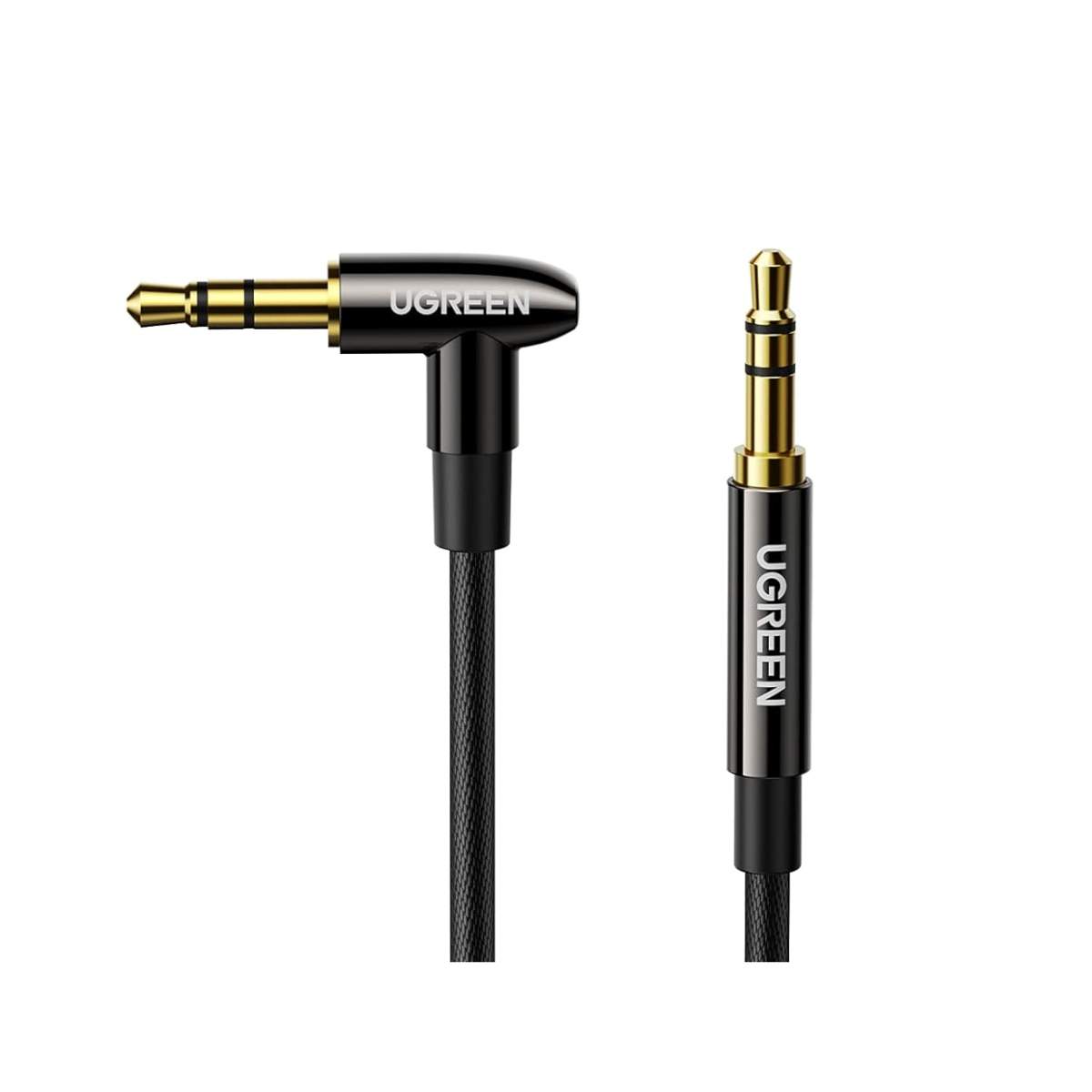 Cáp âm thanh góc 3.5mm thẳng Ugreen 3m (Đen) 40187