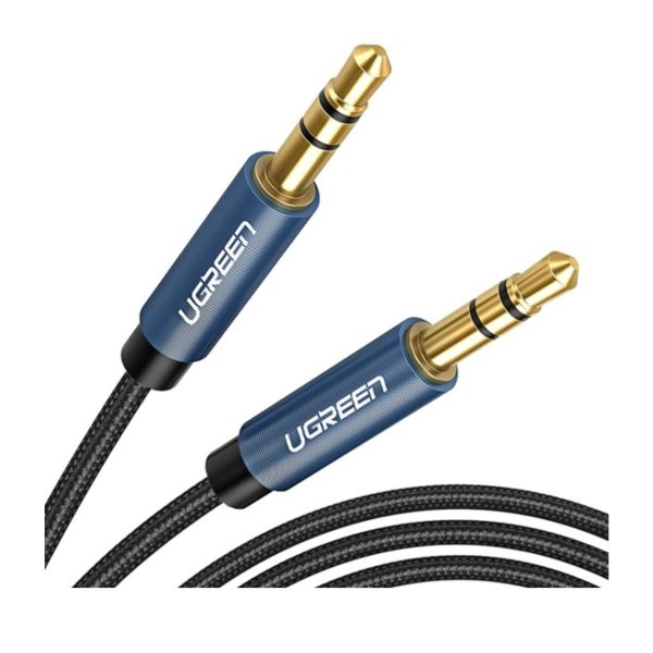 Cáp audio 3.5mm dài 0,5m dây bọc dù đầu bọc hợp kim Ugreen 10684 cao cấp