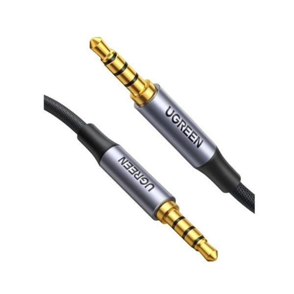 Cáp âm thanh AUX 3.5mm 2 đầu dương 4 cực dài 1,5M bện nylon hỗ trợ mic Ugreen 20497 cao cấp