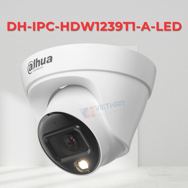 Camera IP Dome Full Color 2MP DAHUA DH-IPC-HDW1239T1-A-LED, phát hiện con người, tích hợp mic, tầm nhìn 30m