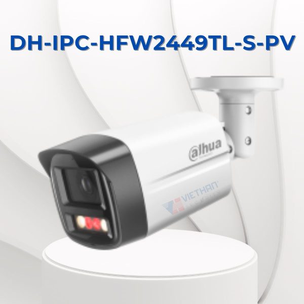 Camera IP ánh sáng kép Bullet 4MP DH-IPC-HFW2449TL-S-PV, đèn LED, hồng ngoại 30m, Đàm thoại 2 chiều