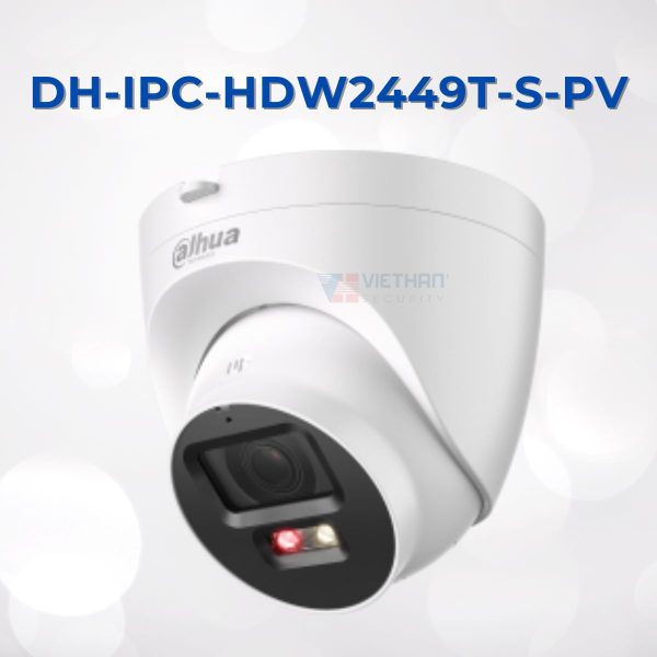 Camera IP 4MP Dome DAHUA DH-IPC-HDW2449T-S-PV, đèn LED, hồng ngoại 30m, Đàm thoại 2 chiều