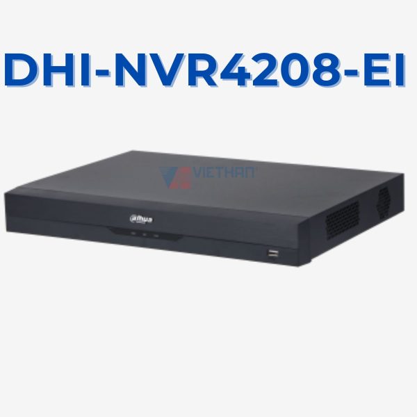 Đầu ghi hình camera IP 8 Kênh 16MP Dahua DHI-NVR4208-EI, Hỗ trợ 4k, 2 ổ cứng 16TB, tính năng AI