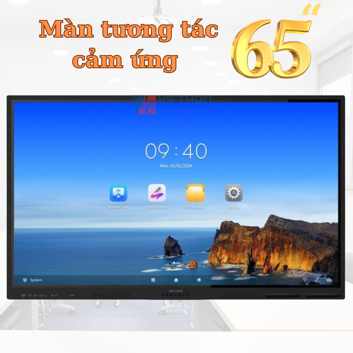 Màn hình tương tác cảm ứng  65-inch 4K HIKVISION DS-D5B65RB/EL, Tương tác đa điểm