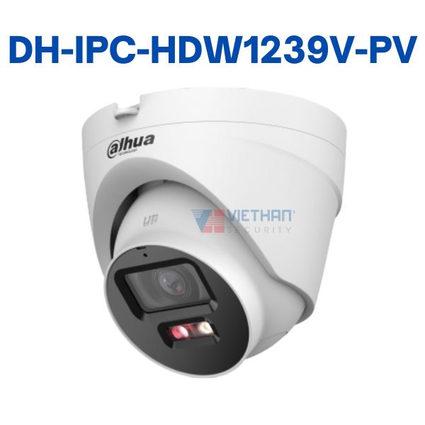 Camera IP Dome 2MP DAHUA DH-IPC-HDW1239V-PV, , Đàm thoại 2 chiều, Tích hợp còi hú, Đèn LED
