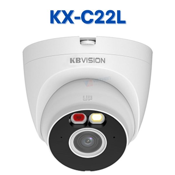 Camera Wifi Dome Full Color KBVISION KX-C22L 2MP, Đàm thoại 2 chiều, báo động đèn và còi hú, Đèn LED