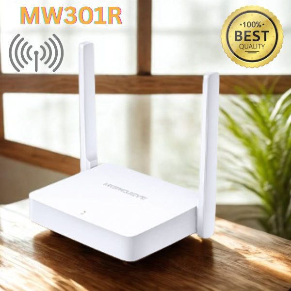 Router Wifi chuẩn N 300Mbps  Mercusys MW301R, Hai ăng-ten ngoài mạnh mẽ, Bảo mật cao