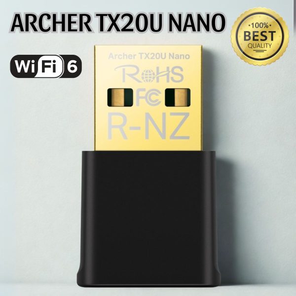 Bộ chuyển đổi USB Wi-Fi Archer TX20U Nano Băng tần kép AX1800, USB 3.0, Công nghệ MU-MIMO, OFDMA và WPA3