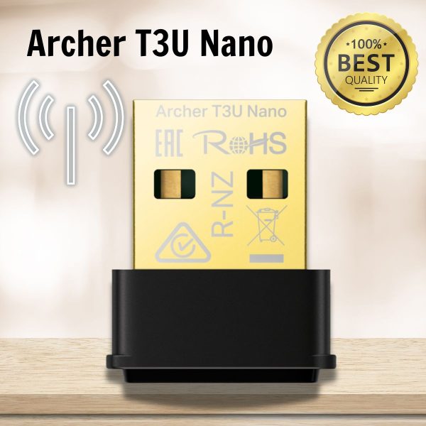 Bộ chuyển đổi USB Wi-Fi Archer T3U Nano Băng tần kép Nano AC1300, USB 2.0, Công nghệ MU MIMO