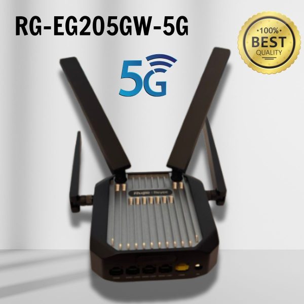 Router Modem 5G Ruijie RG-EG205GW-5G, chuẩn công nghiệp, Kết nối 5G với 2 khe cắm sim, 4 Ăng-ten có thể tháo rời, Công nghệ SD-WAN