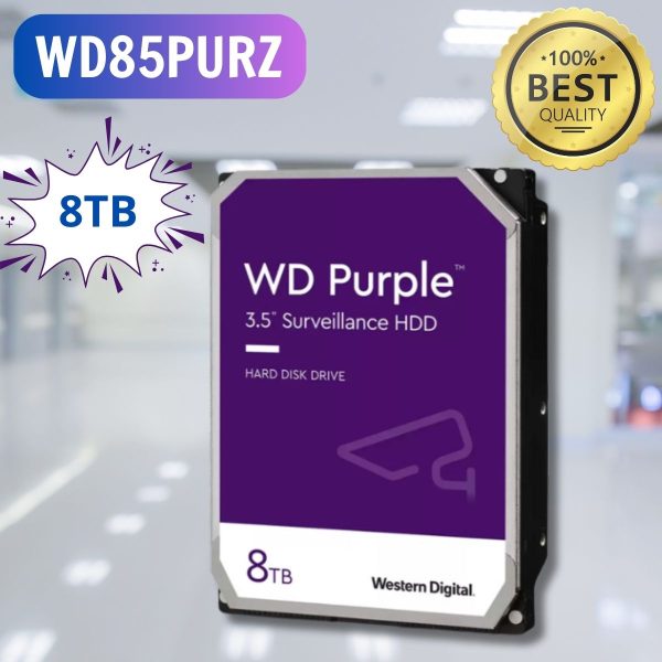 Ổ cứng camera WD Western Purple WD85PURZ 8TB, SATA 3, 256MB Cache, Vòng quay 7200RPM
