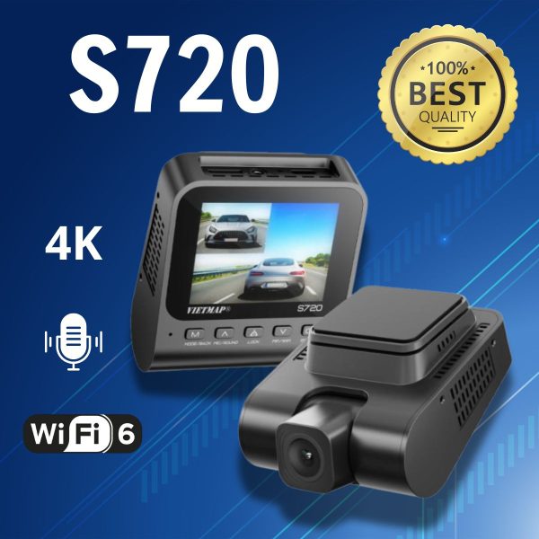Camera hành trình cảnh báo tốc độ Vietmap S720, Công nghệ ghi hình 4K, Xử lý hình ảnh HDR - WDR