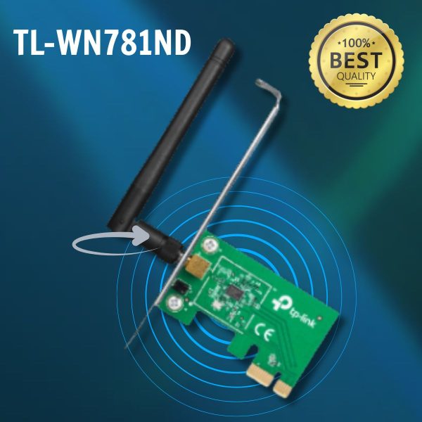 Bộ Chuyển Đổi PCI Express Wi Fi TL-WN781ND tốc độ 150Mbps, 1 x Ăng-ten ngoài có độ lợi cao, 2,4 GHz