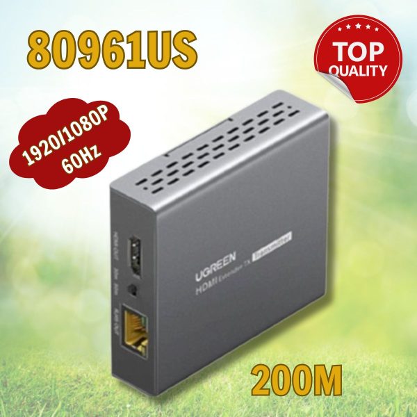 Ugreen 80961US 200m Bộ phát only Transmitter kéo dài tín hiệu HDMI qua cáp mạng RJ45 Cat5e/Cat6 80961EU 26992 cần mua thêm bộ nhận CM533