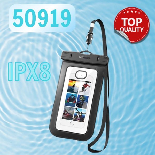 Ugreen 50919 tiêu chuẩn IPX 8 độ sâu 20m Túi đựng điện thoại chống nước trong suốt cho màn hình từ 4 đến 6.5 inch LP186 