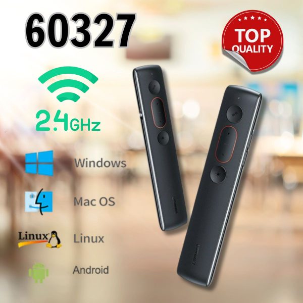 Ugreen 60327 100M Màu đen Bút trình chiếu Laser không dây khoảng cách 100m LP180