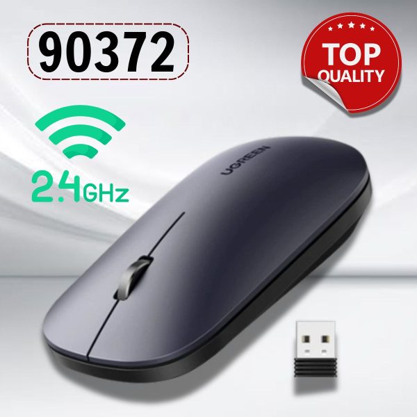 Chuột không dây Slim Ugreen 90372 Màu đen 2.4Ghz với 4 mức DPI có thể điều chỉnh lên đến 4000