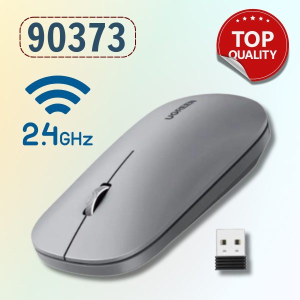 Chuột không dây Slim Ugreen 90373 Màu xám 2.4Ghz với 4 mức DPI có thể điều chỉnh lên đến 4000