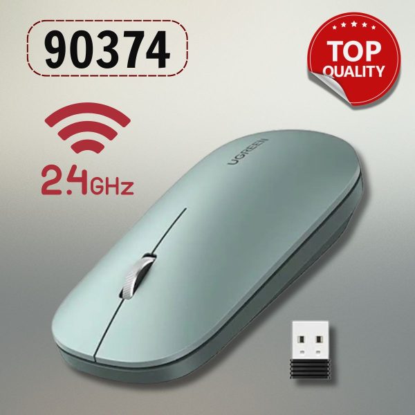 Chuột không dây Slim Ugreen 90374 Màu xanh lá 2.4Ghz với 4 mức DPI có thể điều chỉnh lên đến 4000
