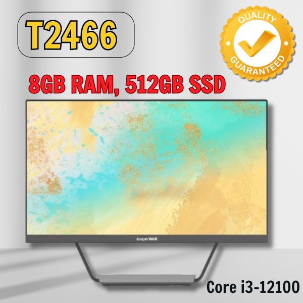 Màn hình tích hợp PC Great Wall T2466 AIO TA23854 - Core i3-12100, 8GB RAM, 512GB SSD - Màn 23.8" FHD - Camera 3MP, Phím chuột không dây