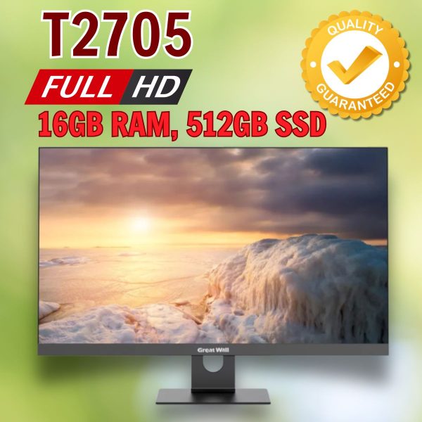 Máy tính để bàn Liền màn Great Wall T2705 AIO TA371657 - Core i7-13620H, 16GB RAM, 512GB SSD - Màn 27" FHD - Intel Graphics, Phím chuột không dây