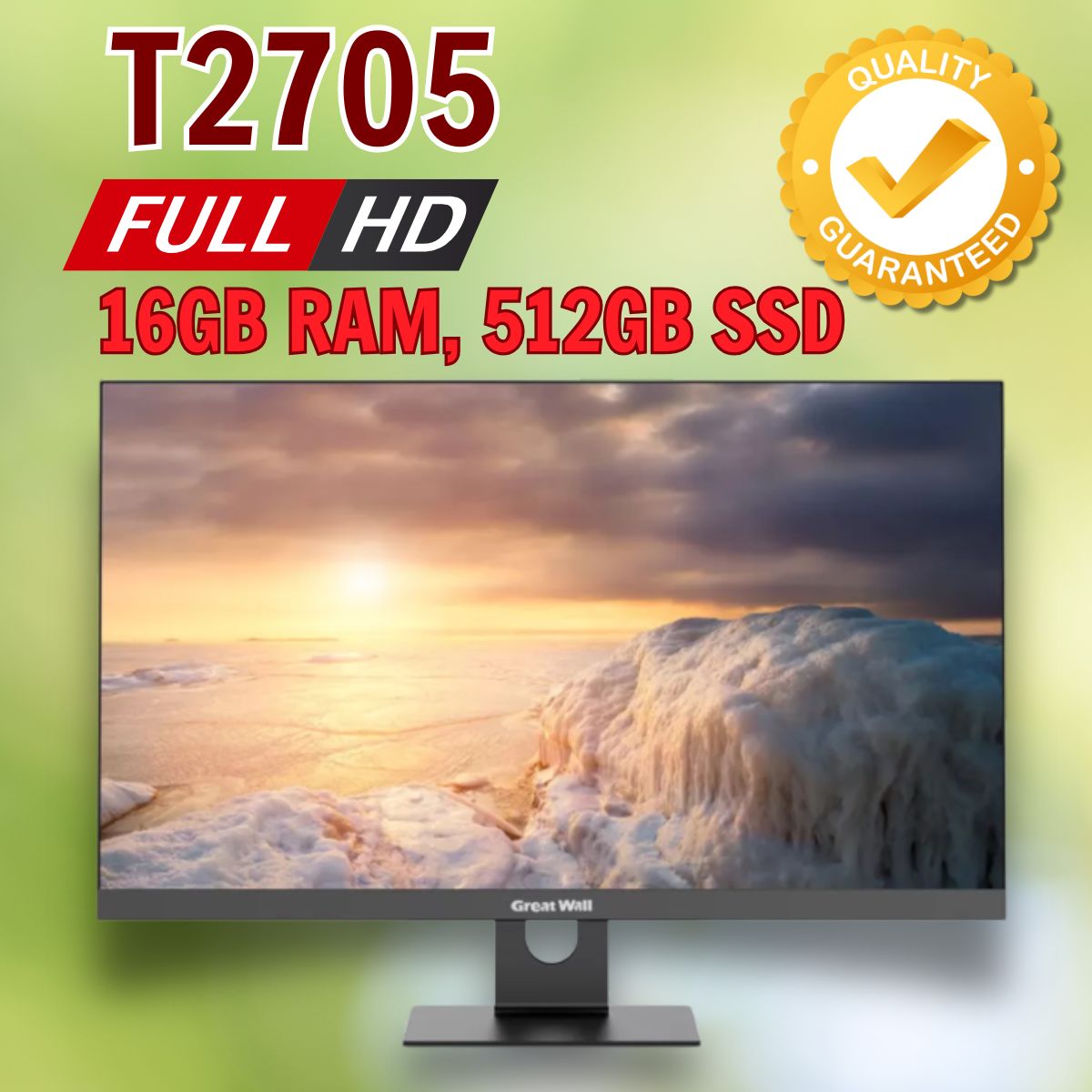 Máy tính để bàn Liền màn Great Wall T2705 AIO TA371657 - Core i7-13620H, 16GB RAM, 512GB SSD - Màn 27" FHD - Intel Graphics, Phím chuột không dây