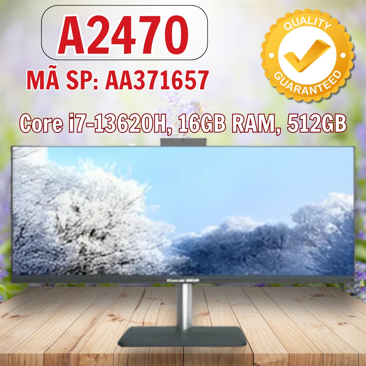 Máy tính để bàn All in one Great Wall A2770 AIO AA371657 - Core i7-13620H, 16GB RAM, 512GB SSD - Màn 27" FHD - Camera 3MP, Phím chuột không dây