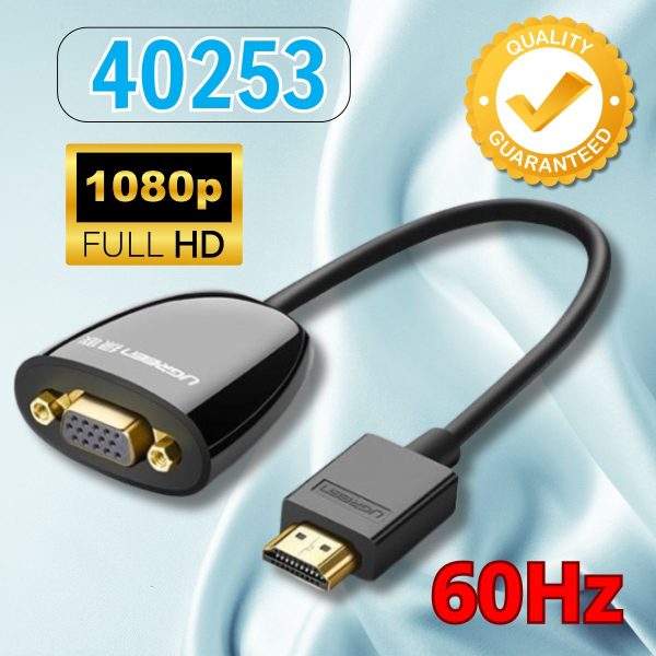 Cáp chuyển đổi HDMI to VGA Ugreen 40253 FullHD 1920*1080@60Hz ( không Audio)