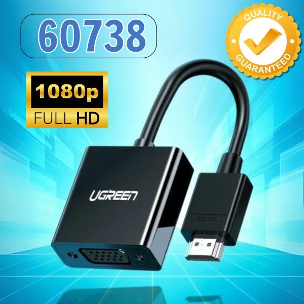 Cáp chuyển HDMI sang VGA Ugreen 60738 Hỗ trợ phân giải 1080p/60Hz