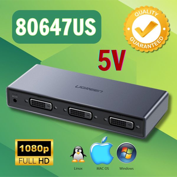 Bộ chia DVD 1 ra 2 Ugreen 80647US chuẩn cắm US 80647EU CM202 Hỗ trợ 1080p@60hz