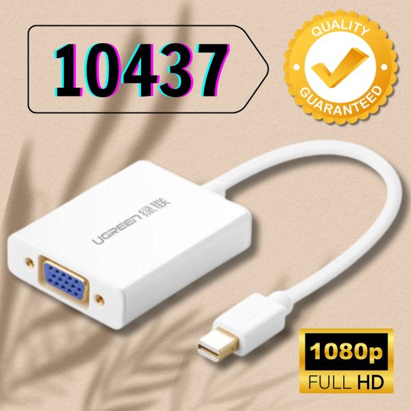 Cáp chuyển đổi Mini Displayport sang VGA + Audio Ugreen 10437 MD107 Hỗ trợ 1080p Vỏ nhôm