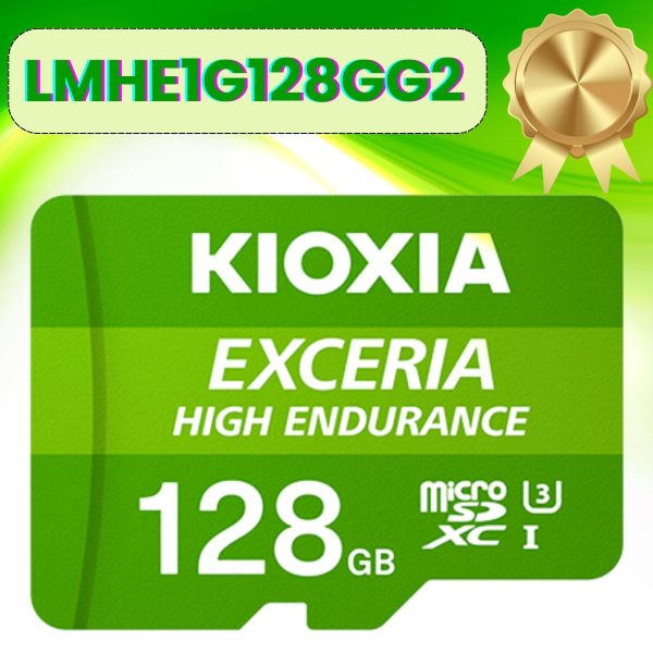 Thẻ nhớ Kioxia Exceria HIGH ENDURANCE 128GB microSD LMHE1G128GG2 CL10 UHS-I U3 V30 A1 R100 W65 w adapter, Màu Xanh Lá