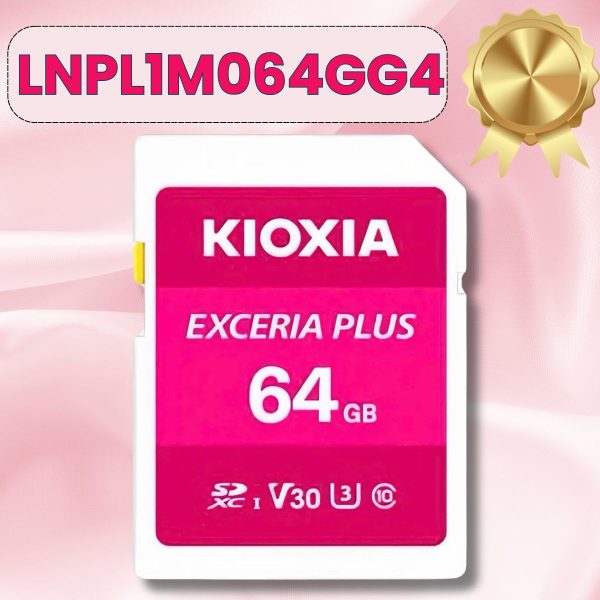 Thẻ nhớ SD 64GB Kioxia EXCERIA PLUS CL10 UHS-I U3 V30 4K A1 R98 W65. Mã LNPL1M064GG4 [BH 60T, Màu Hồng]