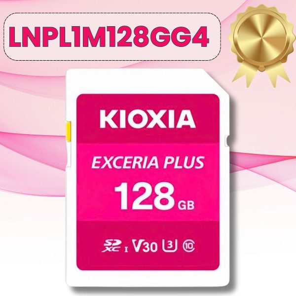 Thẻ nhớ SD 128GB Kioxia EXCERIA PLUS CL10 UHS-I U3 V30 4K A1 R100, W65. Mã LNPL1M128GG4 [BH 60T, Màu Hồng]