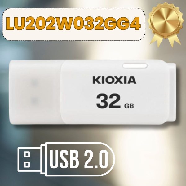 USB 32GB KIOXIA U202 USB 2.0. Mã LU202W032GG4 [BH 60T, Màu Trắng, Made In Japan]