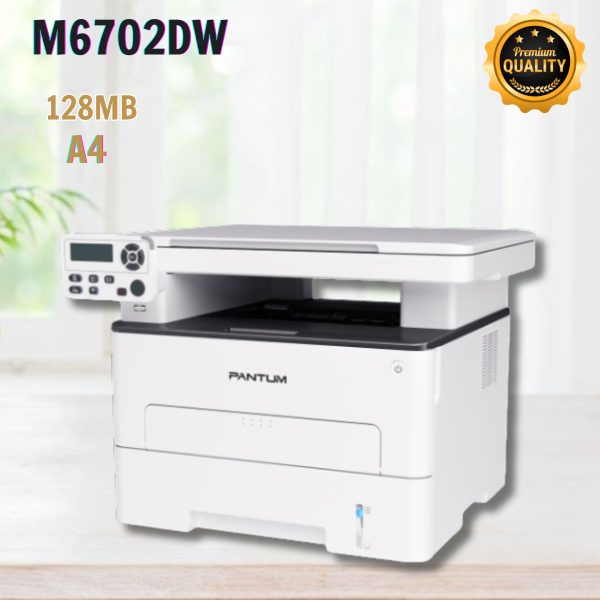 Máy in Pantum M6702DW đa chức năng  In đảo mặt, Sao chép, Quét, bộ nhớ 128MB Tốc độ in 30ppm, Bộ xử lý 525MHz, Hỗ trợ USB, Ethernet, Wifi ( đen trắng )
