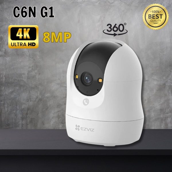 Camera thông minh trong nhà Ezviz C6N G1 4K 8MP Xoay 360 độ, Hỗ trợ đàm thoại 2 chiều