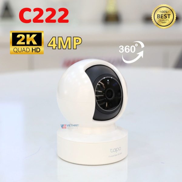 Camera IP Wi-Fi TP-Link Tapo C222 2K 4MP Quay 360 độ, Đàm thoại 2 chiều, Công nghệ AI thông minh