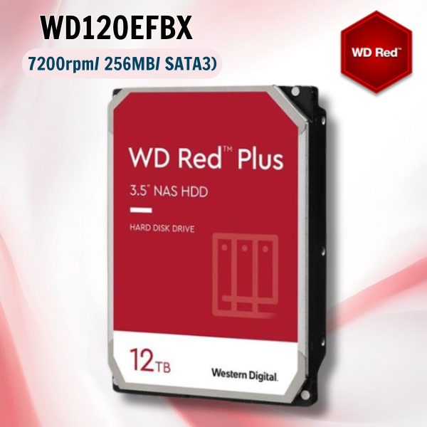 Ổ cứng Western Digital Red Plus 12TB WD120EFBX  3.5" SATA 3/ 256MB Cache/ 7200RPM