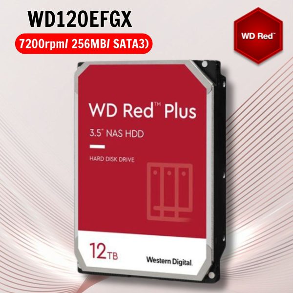 Ổ cứng Western Digital Red Plus 12TB WD120EFGX 3.5" SATA 3/ 512MB Cache/ 7200RPM