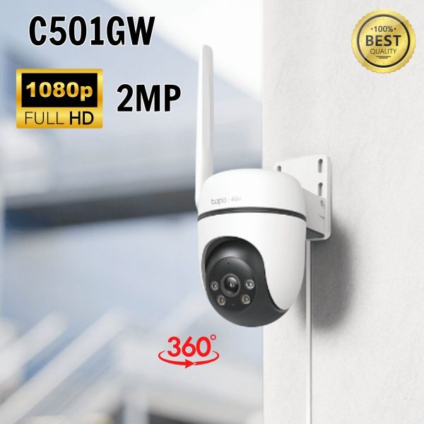 Camera IP ngoài trời 360 độ 2MP 1080p TP-Link Tapo C501GW Theo dõi chuyển động, Phát hiện bằng AI miễn phí