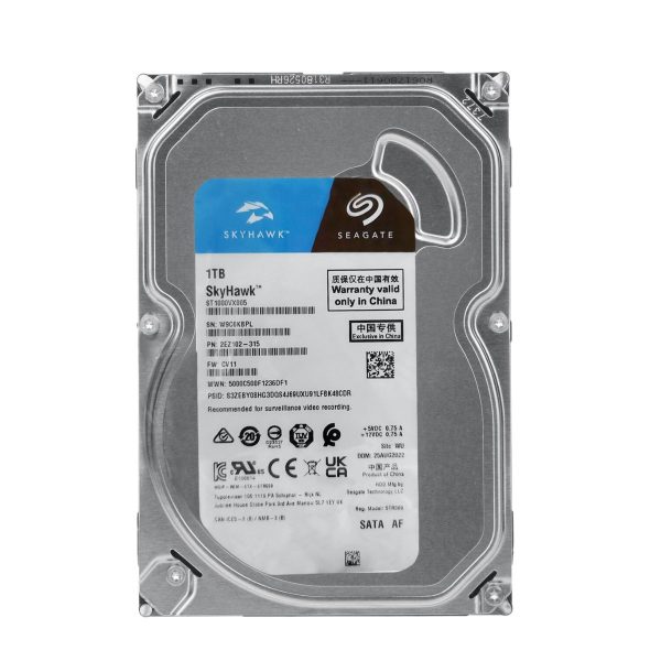 HDD Seagate Skyhawk 1TB 64MB ST1000VX005 dòng chuyên dụng camera hoạt động 24/7, tiết kiệm điện năng